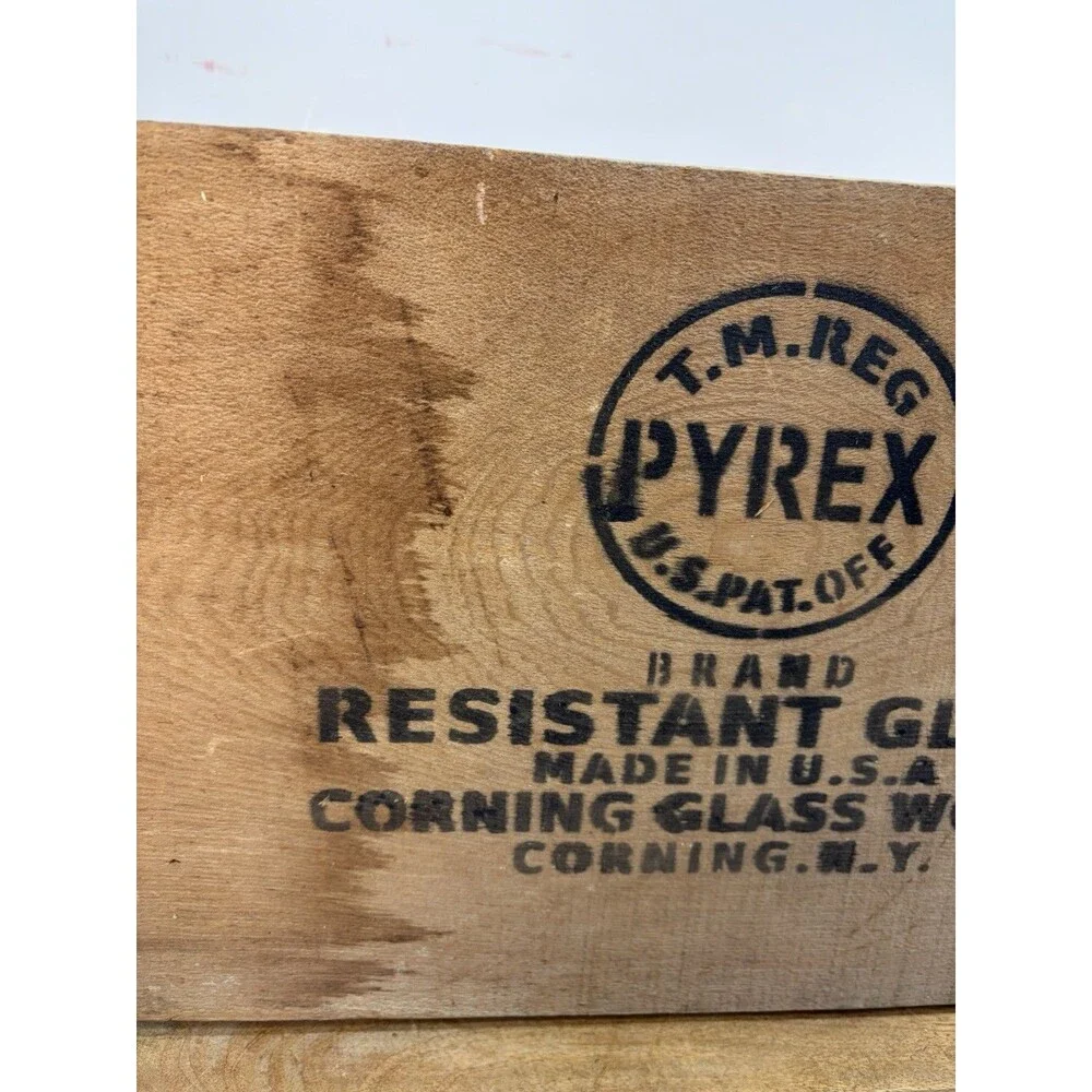 Wooden Pyrex Crate Vintage Extremely Rare 19x12x10